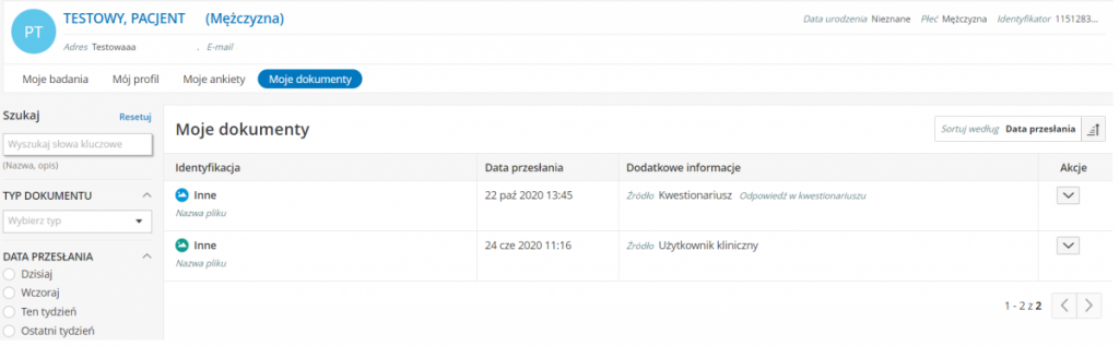 Portal pacjenta - moje dokumenty