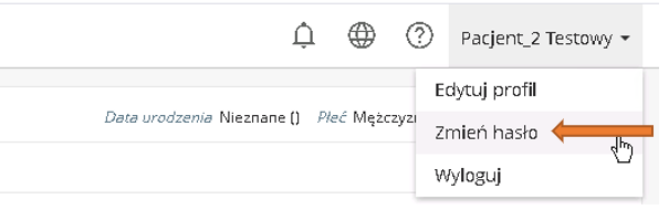 Portal pacjenta - zmiana hasła